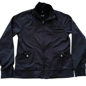 Y2K Oakley Black Track Jacket Full Zip size L